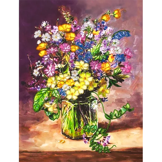 FLF-100 Аромат лета. Набор на холсте для вышивки бисером Волшебная Страна