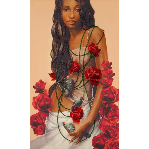 FLF-107 Смуглянка. Набор на холсте для вышивки бисером Волшебная Страна