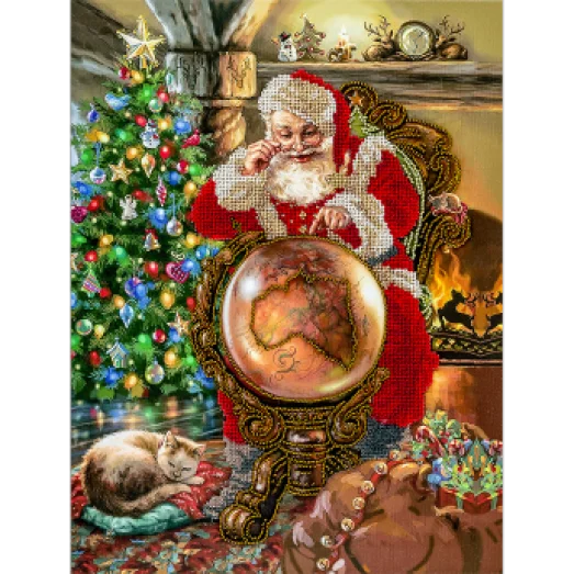 FLF-128 Сказочная география. Набор на холсте для вышивки бисером Волшебная Страна