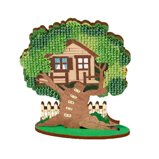 FLK-017 Набор для вышивания бисером по дереву Волшебная страна