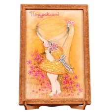 FLO-003 Открытка для вышивки бисером "Поздравляю!