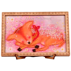 FLO-015 Открытка для вышивки бисером "С Днем Рождения!"