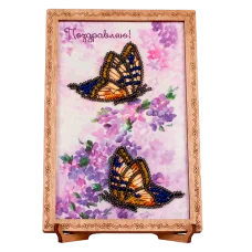 FLO-025 Открытка для вышивки бисером "Поздравляю!"