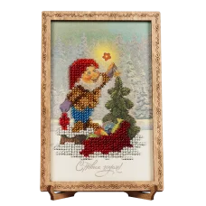FLO-061 Открытка для вышивки бисером "С Новым годом!"
