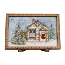 FLO-064 Открытка для вышивки бисером "Веселих свят!" (укр)