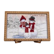 FLO-065 Открытка для вышивки бисером "С Новым Годом!"