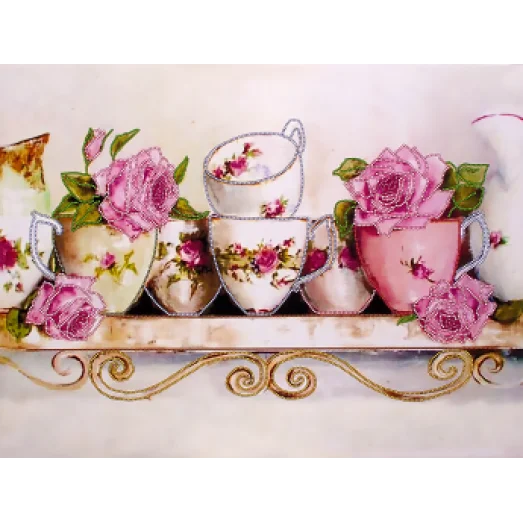 FLS-038 Чайные розы. Схема для вышивки бисером. Волшебная Страна