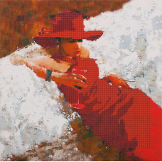 FLS-078 Lady in red. Схема для вышивки бисером. Волшебная Страна