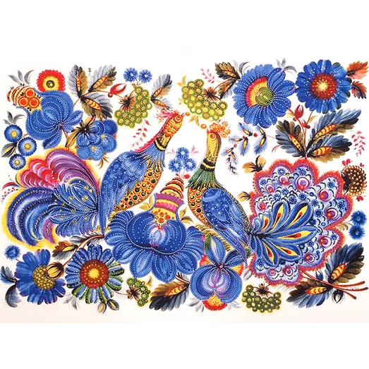 FLS-095 Петриковская роспись. Схема для вышивки бисером. Волшебная Страна