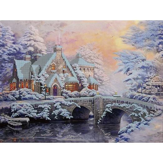 FLS-105 Дом на окраине. Схема для вышивки бисером. Волшебная Страна