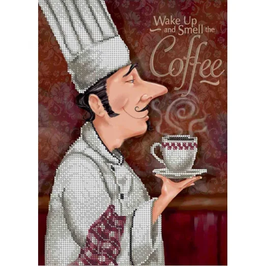 А4-К-637 Французский бариста. Схема для вышивки бисером ТМ Acorns