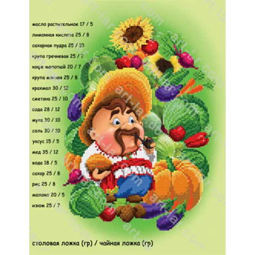 БИС-1520R Кухонная шпаргалочка. Схема для вышивки бисером Арт Лар
