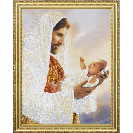 Р-368 Иисус с младенцем. Набор для вышивки бисером. ТМ Картины Бисером