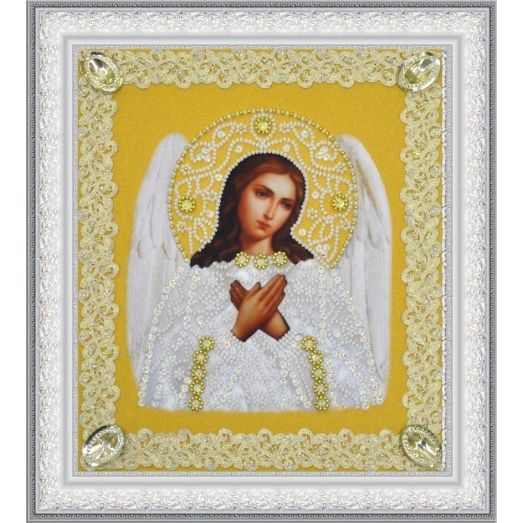 Р-372 Икона Ангела Хранителя (золото) ажур. Набор для вышивки бисером. ТМ Картины Бисером