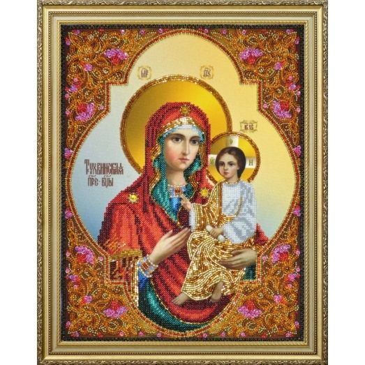 Р-377 Тихвинская икона Божией Матери. Набор для вышивки бисером. ТМ Картины Бисером