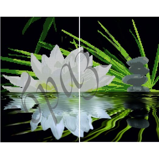 КМД-2002 Диптих Белая лилия Схема для вышивки бисером Краина Моих Мрий