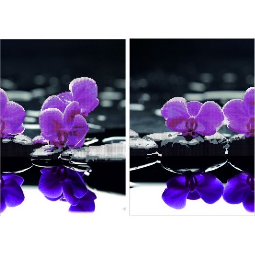 КМД-2004 Диптих Яркие орхидеи. Схема для вышивки бисером Краина Моих Мрий