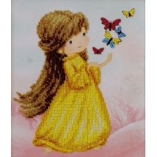 Т-0781 Девочка с бабочкой. Схема для вышивки бисером. ТМ ВДВ