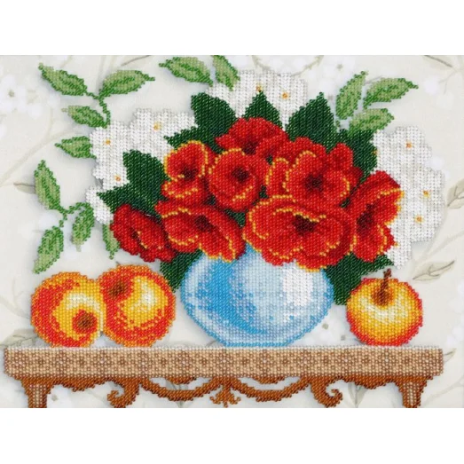 Т-0747 Полочка с маками. Схема для вышивки бисером. ТМ ВДВ