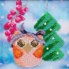 ТН-1076 Новогодняя сова. Набор для вышивки бисером ТМ ВДВ