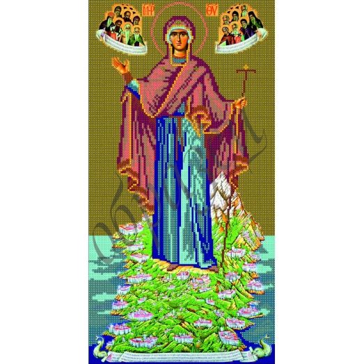 КМИ-3002 Икона Божией Матери Игумении Горы Афонской. Схема для вышивки бисером Краина Моих Мрий