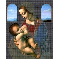 КМР-3162 Леонардо до Винчи Мадонна с младенцем. Схема для вышивки бисером Краина Моих Мрий