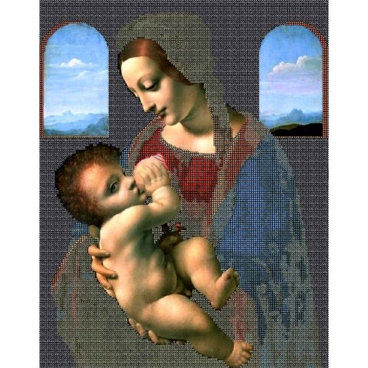 КМР-3162 Леонардо до Винчи Мадонна с младенцем. Схема для вышивки бисером Краина Моих Мрий