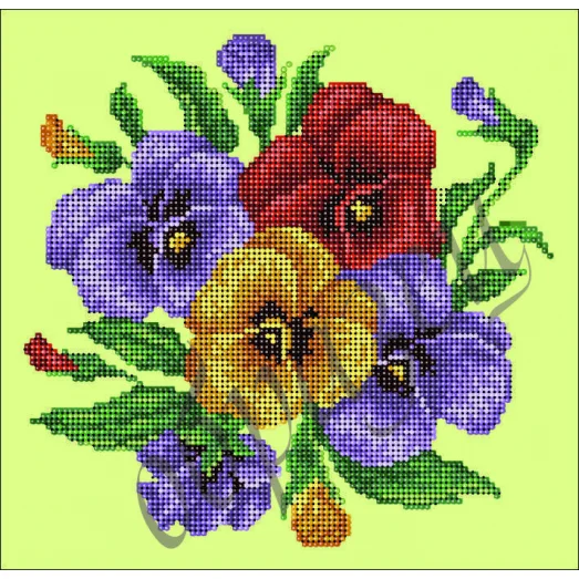 КМР-4082 Анютины глазки. Схема для вышивки бисером Краина Моих Мрий