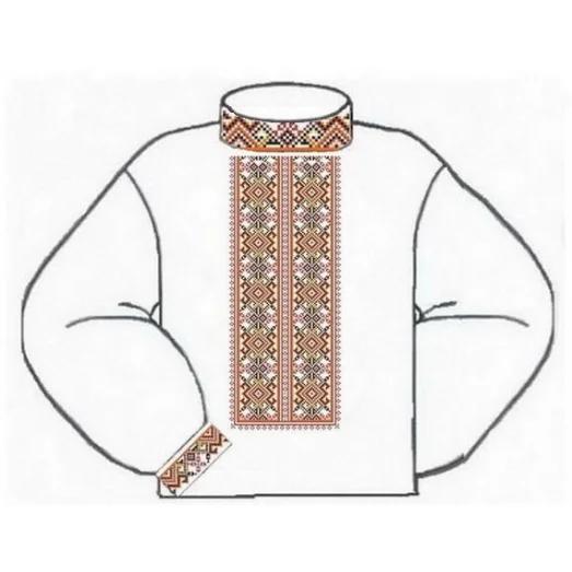 ВМБ-004 Мужская хлопковая сорочка, белая. Берегиня