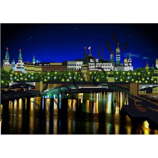 КМР-3141 Огни ночного города. Москва. Схема для вышивки бисером Краина Моих Мрий
