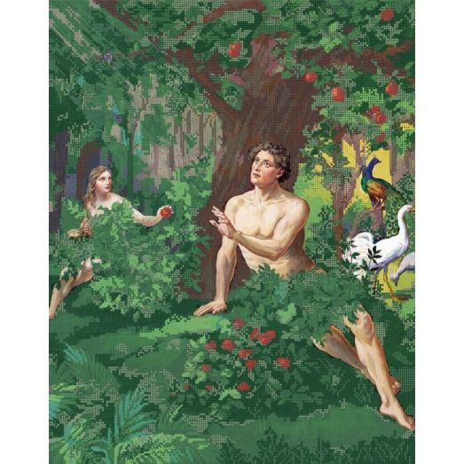 КМР-2020 Адам и Ева в райском саду. Схема для вышивки бисером Краина Моих Мрий
