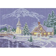КМР-4029 Новогодний пейзаж. Схема для вышивки бисером Краина Моих Мрий