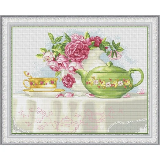 VN-108 Чайный натюрморт. Набор для вышивки нитками. ТМ Olanta