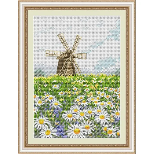 VN-130 Старая мельница. Набор для вышивки нитками. ТМ Olanta