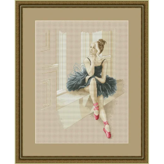 VN-055 Балерина у окна. Набор для вышивки нитками. ТМ Olanta