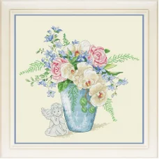 VN-088 Натюрморт с орхидеями. Набор для вышивки нитками. ТМ Olanta