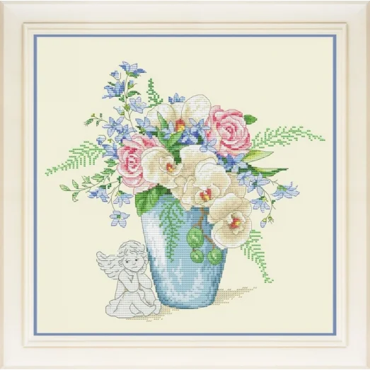 VN-088 Натюрморт с орхидеями. Набор для вышивки нитками. ТМ Olanta