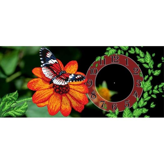 FV-119 (24*55) Бабочка на цветке. Схема для вышивки бисером СвитАрт