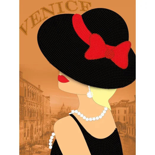 FV-180a(А4) Девушка в Венеции. Схема для вышивки бисером. Свит Арт