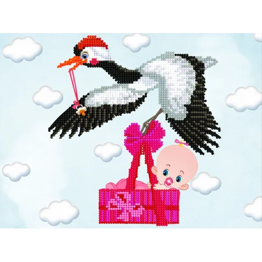 FV-231 (А4) Метрика для девочки. Схема для вышивки бисером. Свит Арт