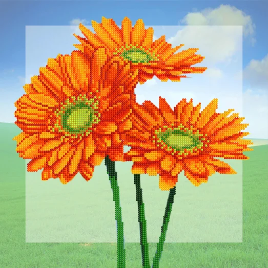 FV-262 (27*27) Цветущие герберы. Схема для вышивки бисером. Свит Арт