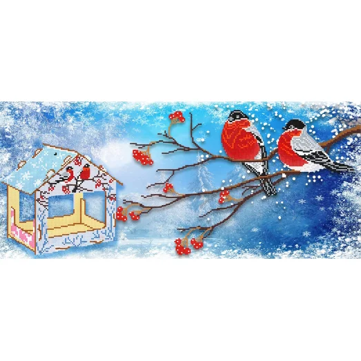 FV-339 (24*55) Снегири. Схема для вышивки бисером СвитАрт