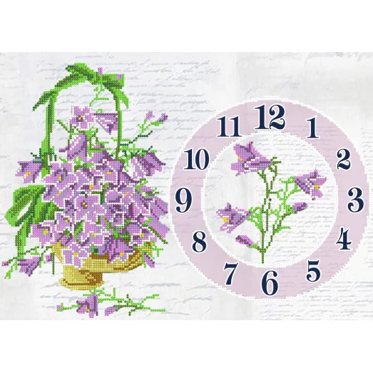 FV-385 (А3) Часы с колокольчиками. Схема для вышивки бисером. СвитАрт