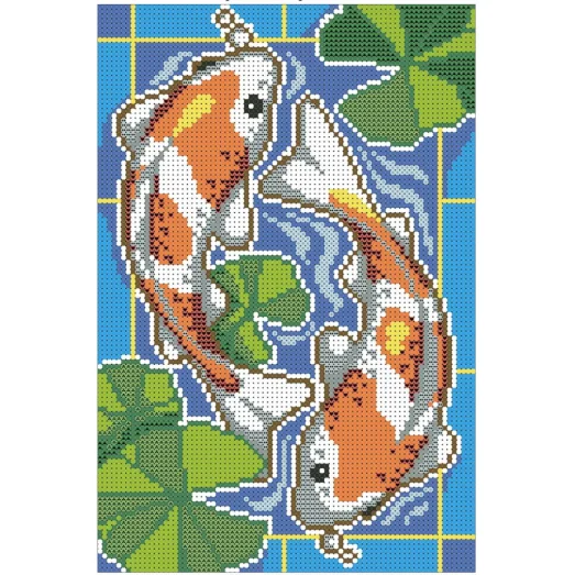 ФПК-4041 Гармония карпов Кои. Схема для вышивки бисером Феникс