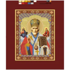 ХВ-09a(А4) ХОЛСТ. Св. Николай Чудотворец. Схема для вышивки бисером СвитАрт