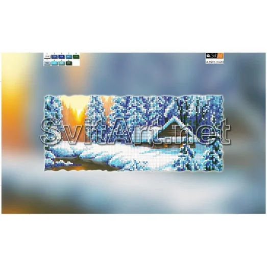 А-020(15*30) ХОЛСТ. Зима. Схема для вышивки бисером СвитАрт