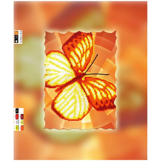 А-026(А4) ХОЛСТ. Бабочка. Схема для вышивки бисером СвитАрт