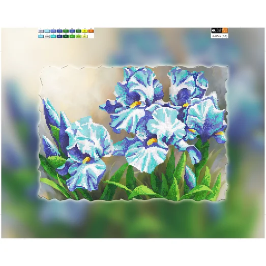 А-054a(А3) ХОЛСТ. Цветы.Схема для вышивки бисером СвитАрт