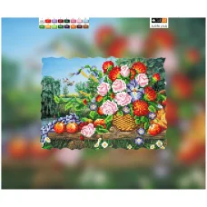 А-056(А4) ХОЛСТ. Натюрморт цветы.Схема для вышивки бисером СвитАрт