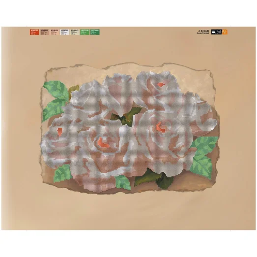 А-092(А3) ХОЛСТ. Розы. Схема для вышивки бисером СвитАрт